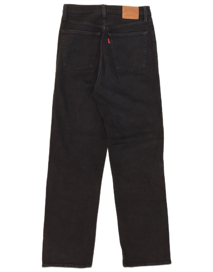 Levi's Damen Ribcage Straight Jeans W27 L29 Schwarze Baumwolle
