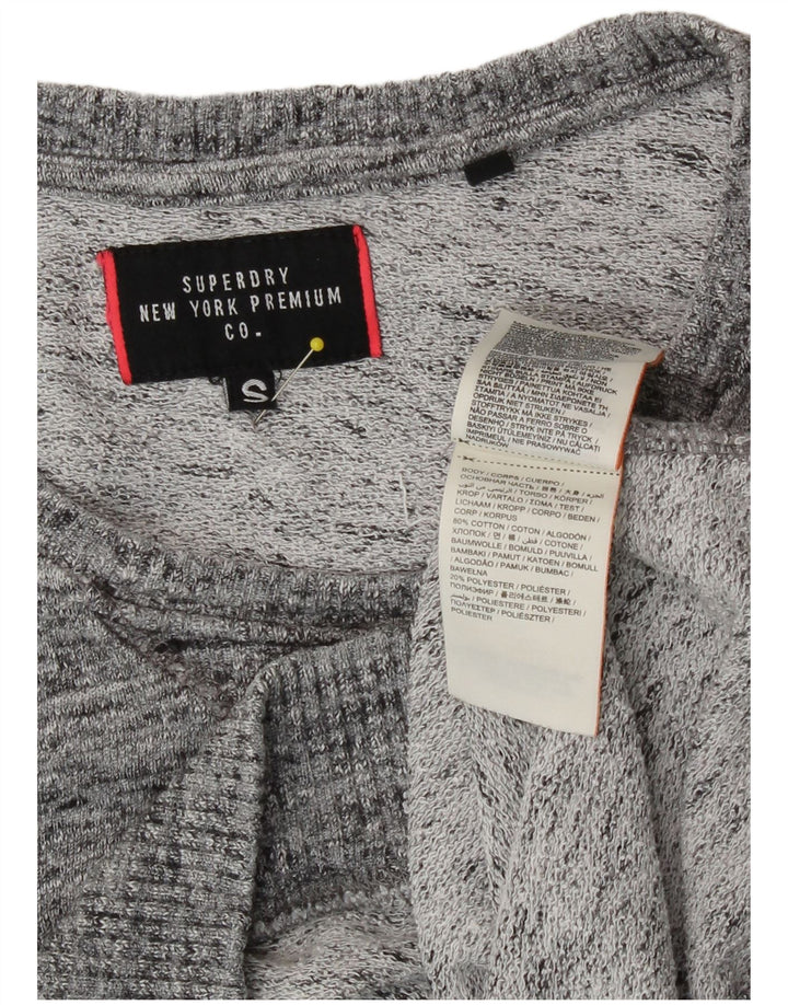 Superdry Damen Grafik-Sweatshirtpullover UK 10 Small Grau meliert