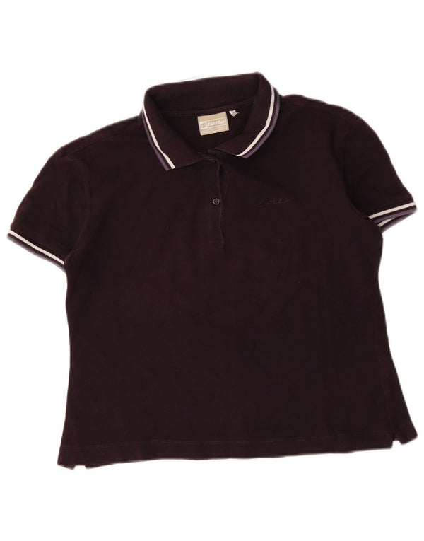 Lotto Damen Crop Poloshirt UK 16 Large Schwarz