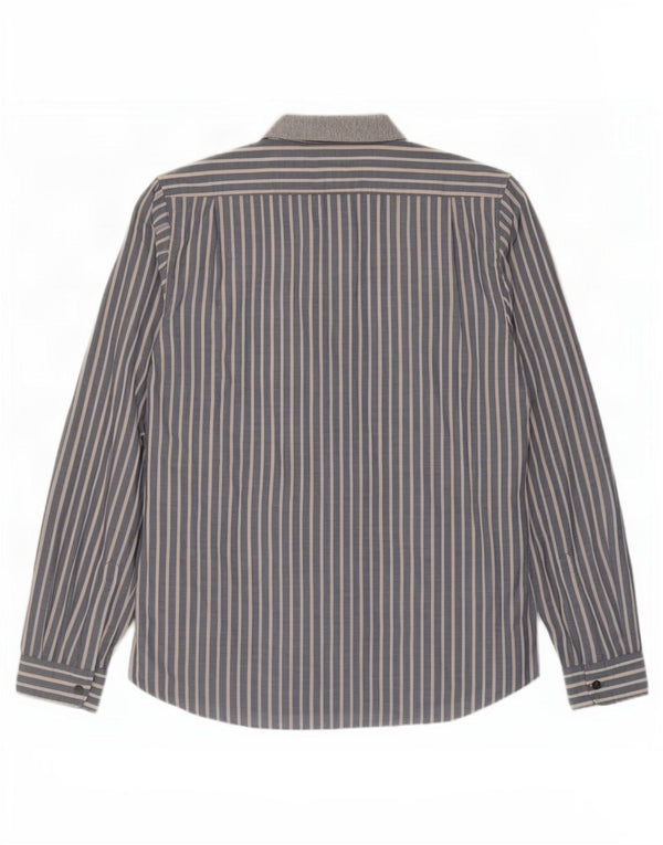 Hugo Boss Mens Shirt XL Grey Striped Cotton