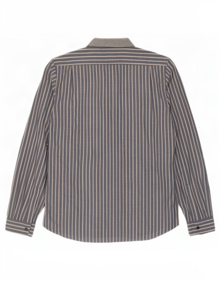 Hugo Boss Herrenhemd XL grau gestreift aus Baumwolle