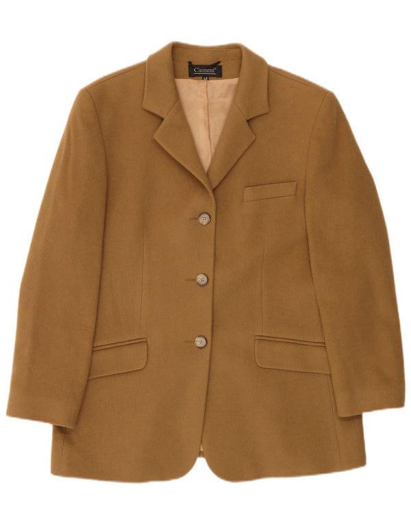 Clement Damen-Blazerjacke mit 3 Knöpfen, IT 42, mittelbeiger Kaschmir