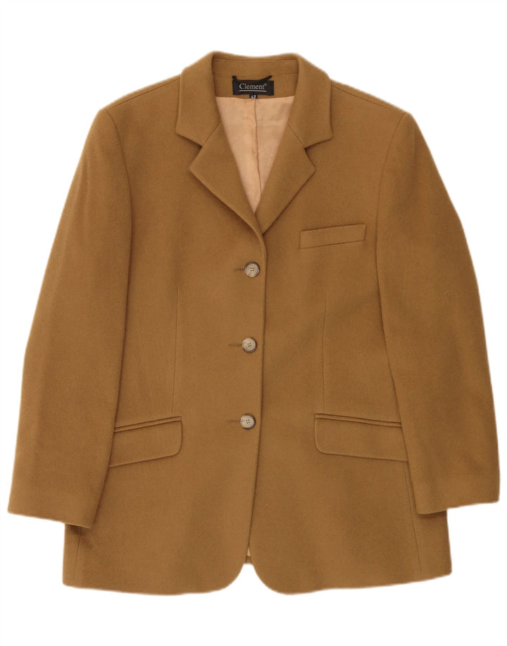 Clement Damen-Blazerjacke mit 3 Knöpfen, IT 42, mittelbeiger Kaschmir