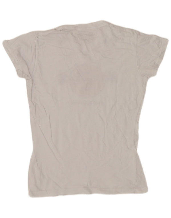 Hard Rock Cafe Damen Amsterdam Graphic T-Shirt Top UK 10 Small Weiß