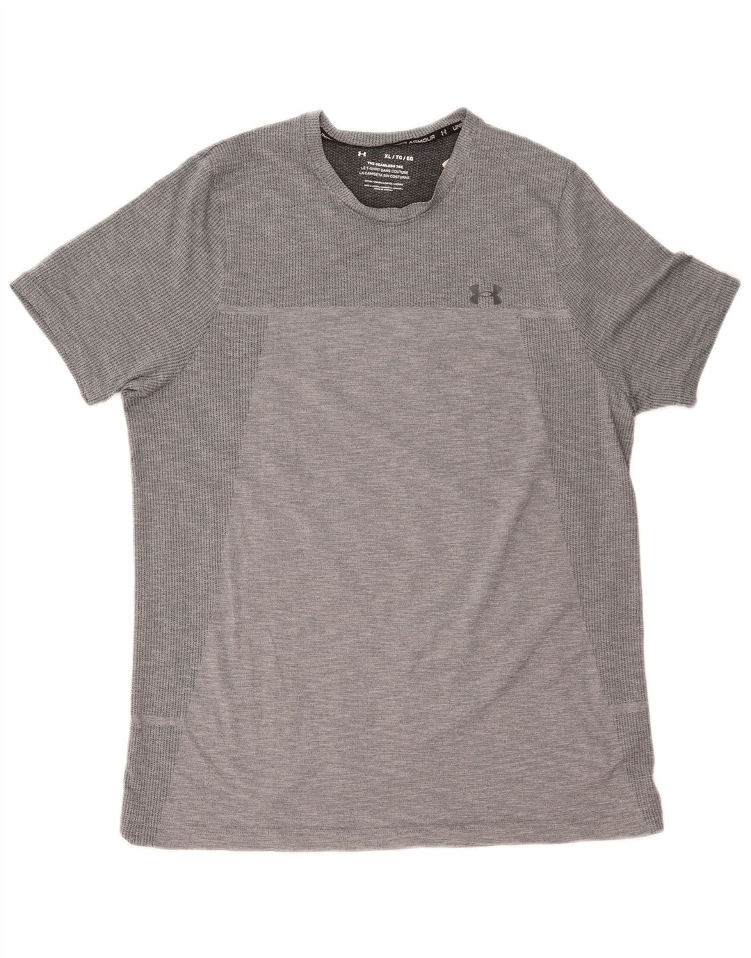 Under Armour Herren T-Shirt Top XL Graues Nadelstreifen-Polyester