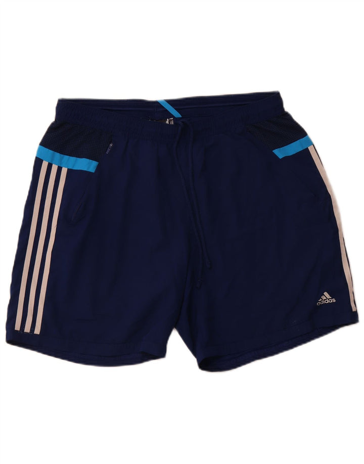 ADIDAS Damen Climacool Sport Shorts UK 16 Large Blau Polyester