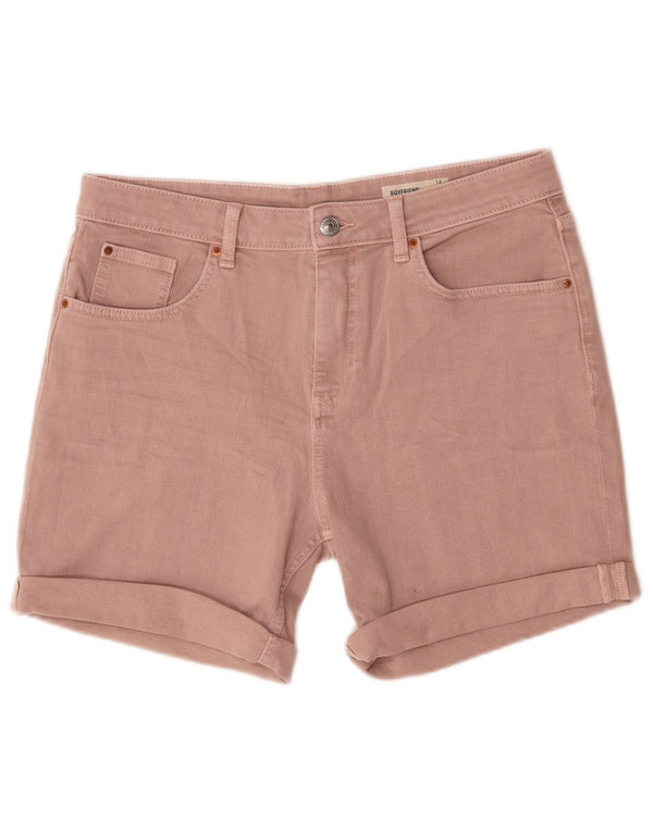 Marks & Spencer Damen Jeansshorts UK 12 Medium W30 Rosa Baumwolle