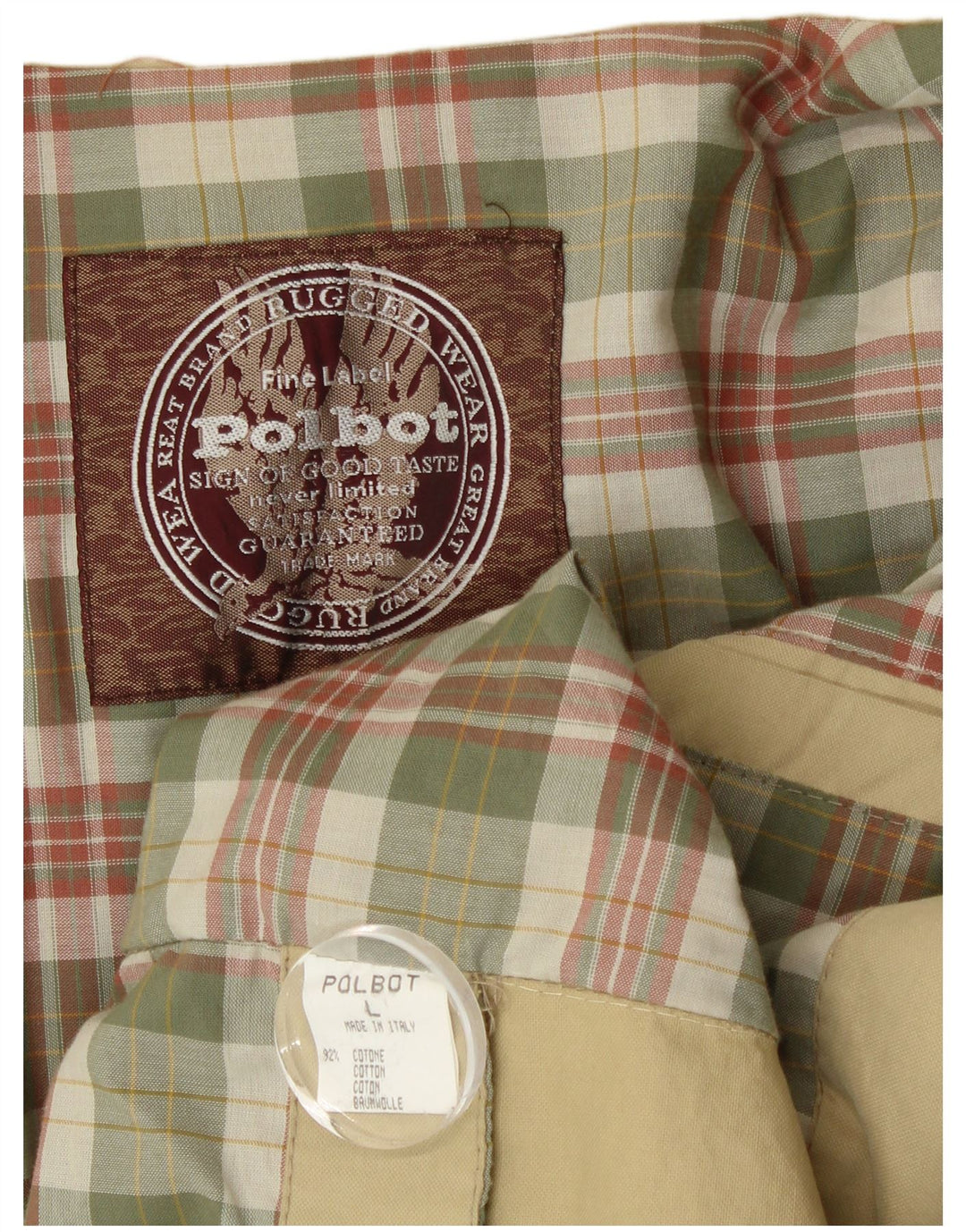 Polbot Herren-Utility-Jacke mit Kapuze, UK 40, große beige Baumwolle