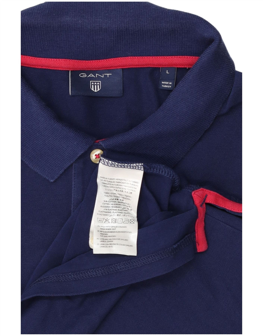 Gant Herren-Poloshirt, groß, marineblau, Baumwolle