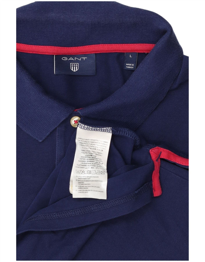 Gant Herren-Poloshirt, groß, marineblau, Baumwolle