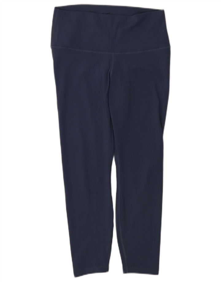 Nike Damen Dri Fit Leggings UK 14 Large Marineblau Polyester