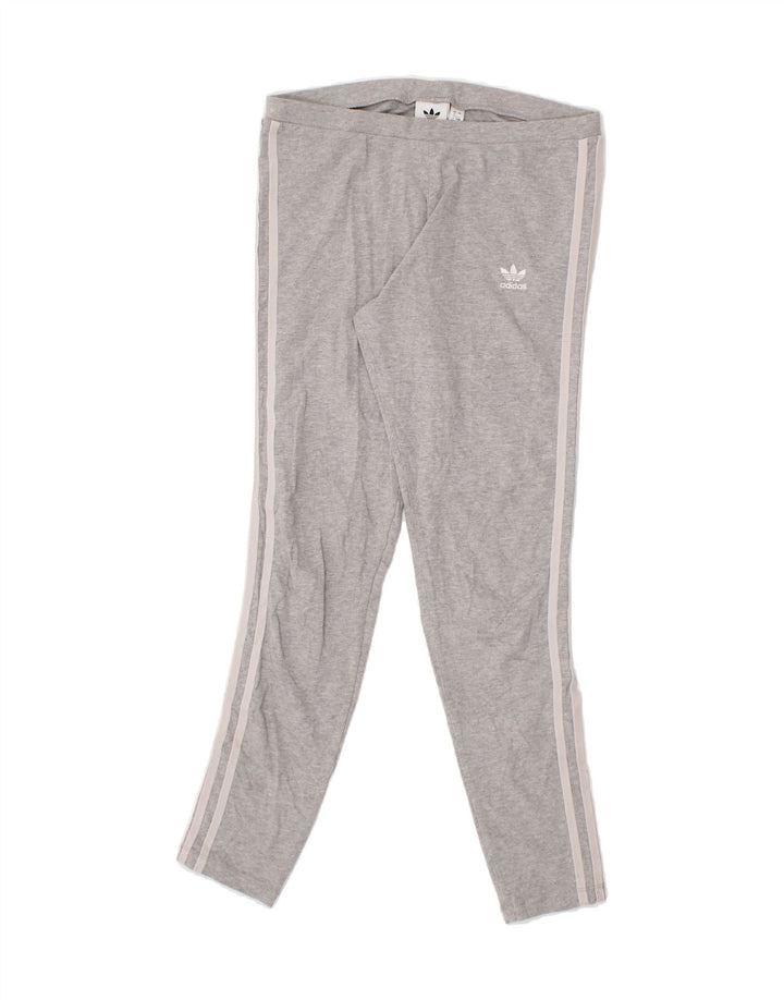 ADIDAS Womens Leggings UK 12 Medium Grey Cotton Vintage Adidas and Second-Hand Adidas from Messina Hembry 
