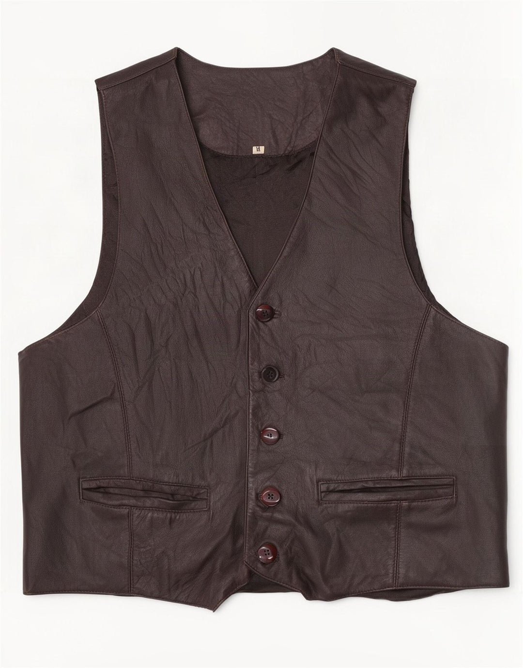 Vintage Herren Lederweste Mittelbraun
