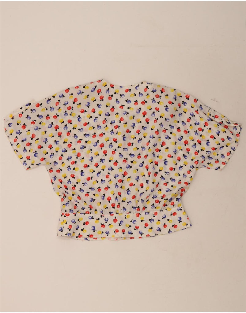 RENATO BALESTRA Womens Short Sleeve Shirt Blouse IT 50 XL White Floral Vintage Renato Balestra and Second-Hand Renato Balestra from Messina Hembry 