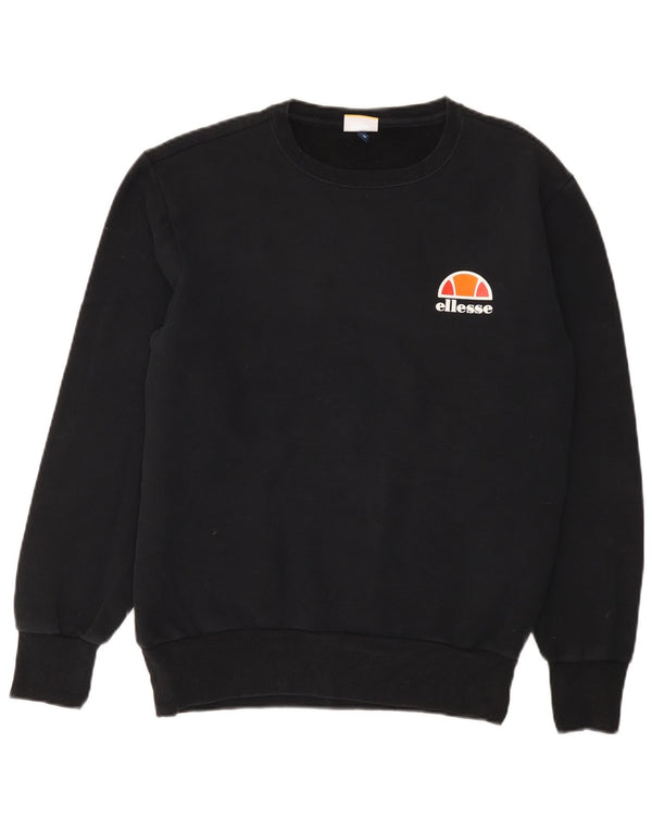 ELLESSE Mens Sweatshirt Jumper Medium Black Cotton