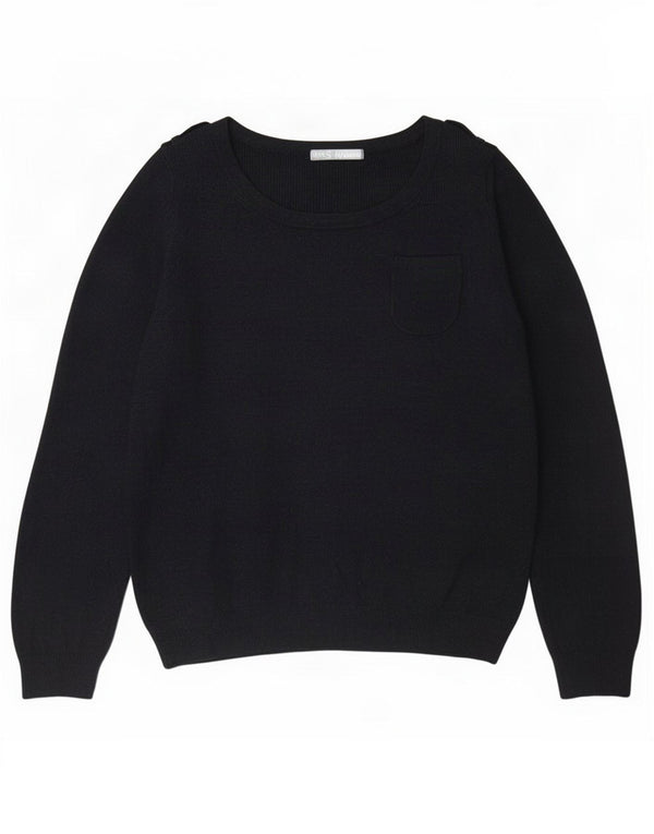 Marks & Spencer Womens Boat Neck Jumper Sweater UK 14 Medium Grey Viscose