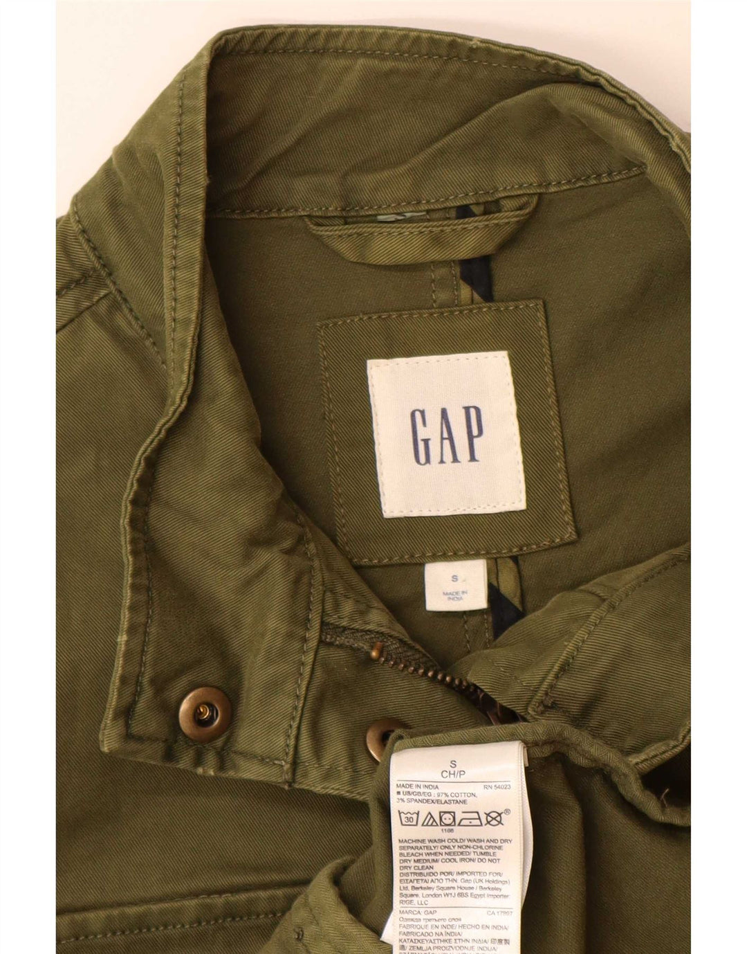 Gap Damen Übergroße Militärjacke UK 10 Small Grüne Baumwolle