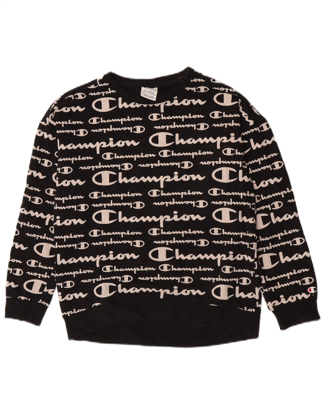 Champion Jungen-Sweatshirt mit Grafik, 13–14 Jahre, XL, Schwarz