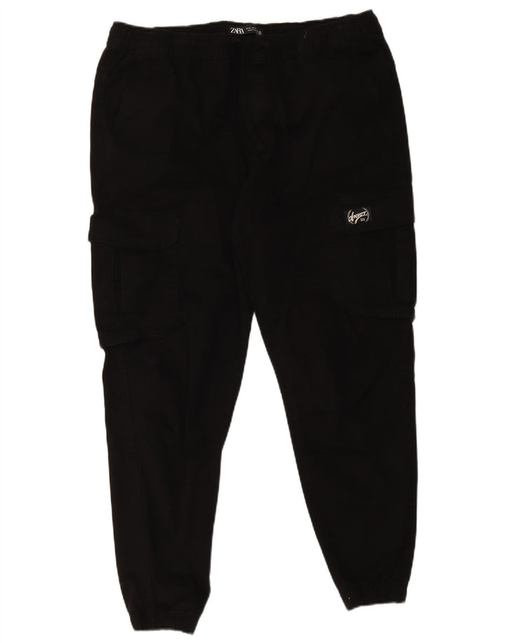 Zara Herren Jogger Cargo Hose XL W34 L26 Schwarz