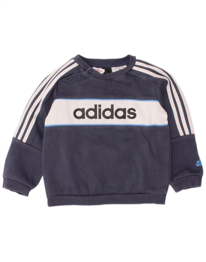 ADIDAS Baby-Jungen-Trainingsanzug mit Grafik, 12–18 Monate, Marineblau, Farbblock