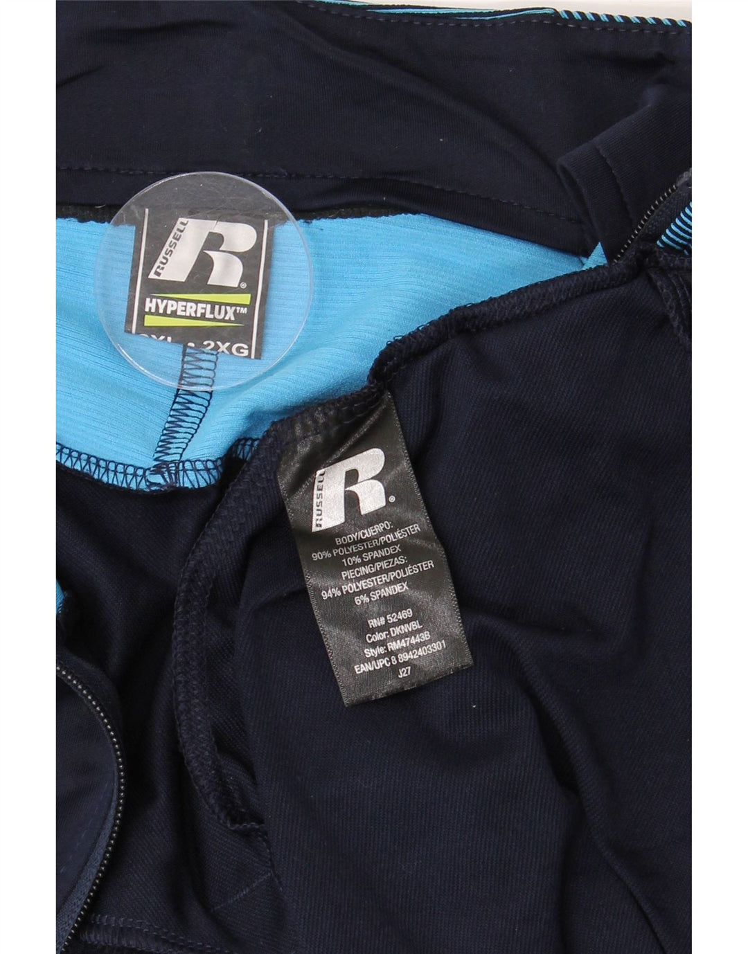 RUSSELL ATHLETIC Herren-Trainingsanzug-Oberteil, Jacke, 2XL, Marineblau, Farbblock