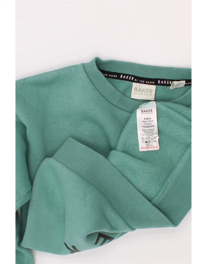 Ted Baker Jungen-Sweatshirt mit Grafik, 4–5 Jahre, grüne Baumwolle