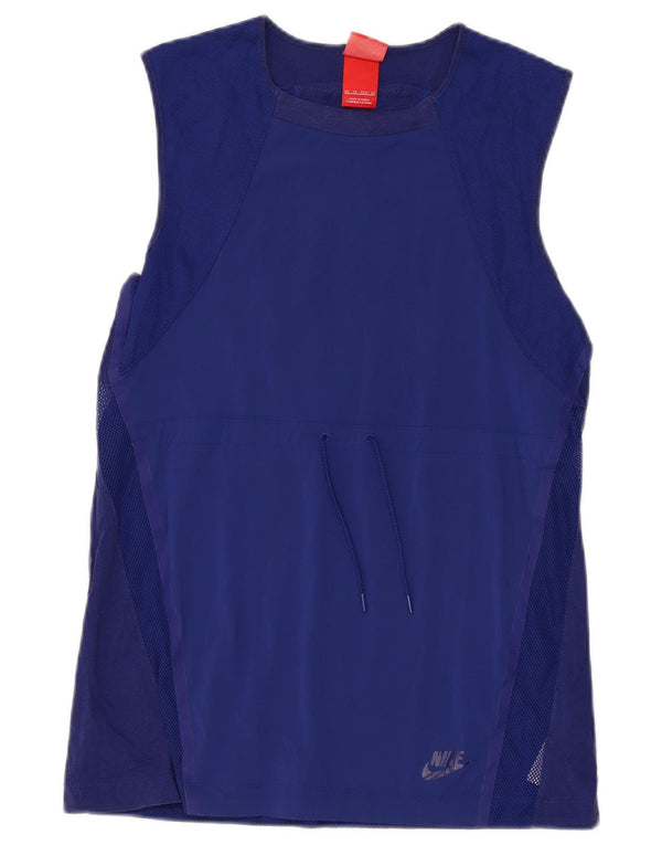 NIKE Damen T-Shirt-Kleid UK 6 XS Blau Polyester