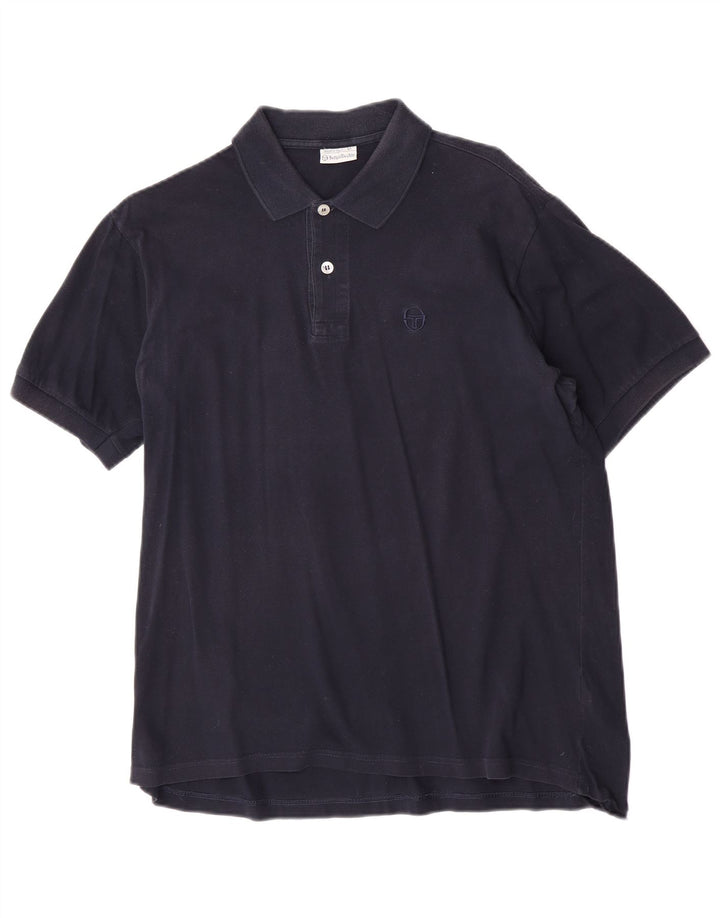 Sergio Tacchini Herren-Poloshirt, große marineblaue Baumwolle