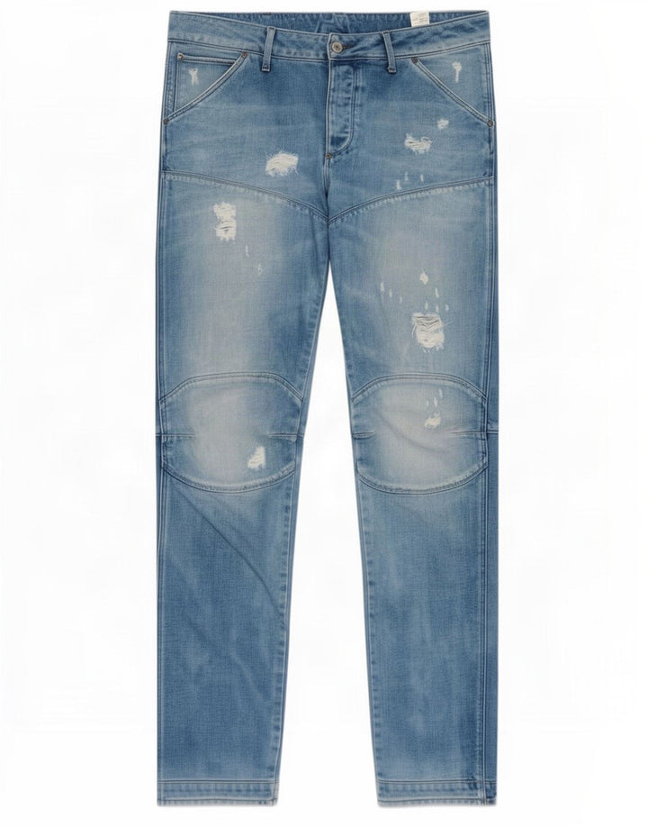 G-Star Herren Distressed Slim Jeans W34 L36 Blaue Baumwolle