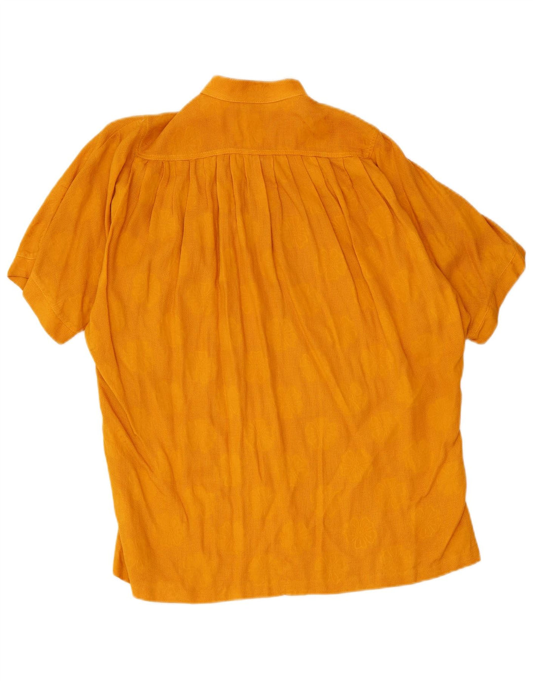 Vintage Damen Pullover Hemdbluse EU 40 Mittelgelb geblümt