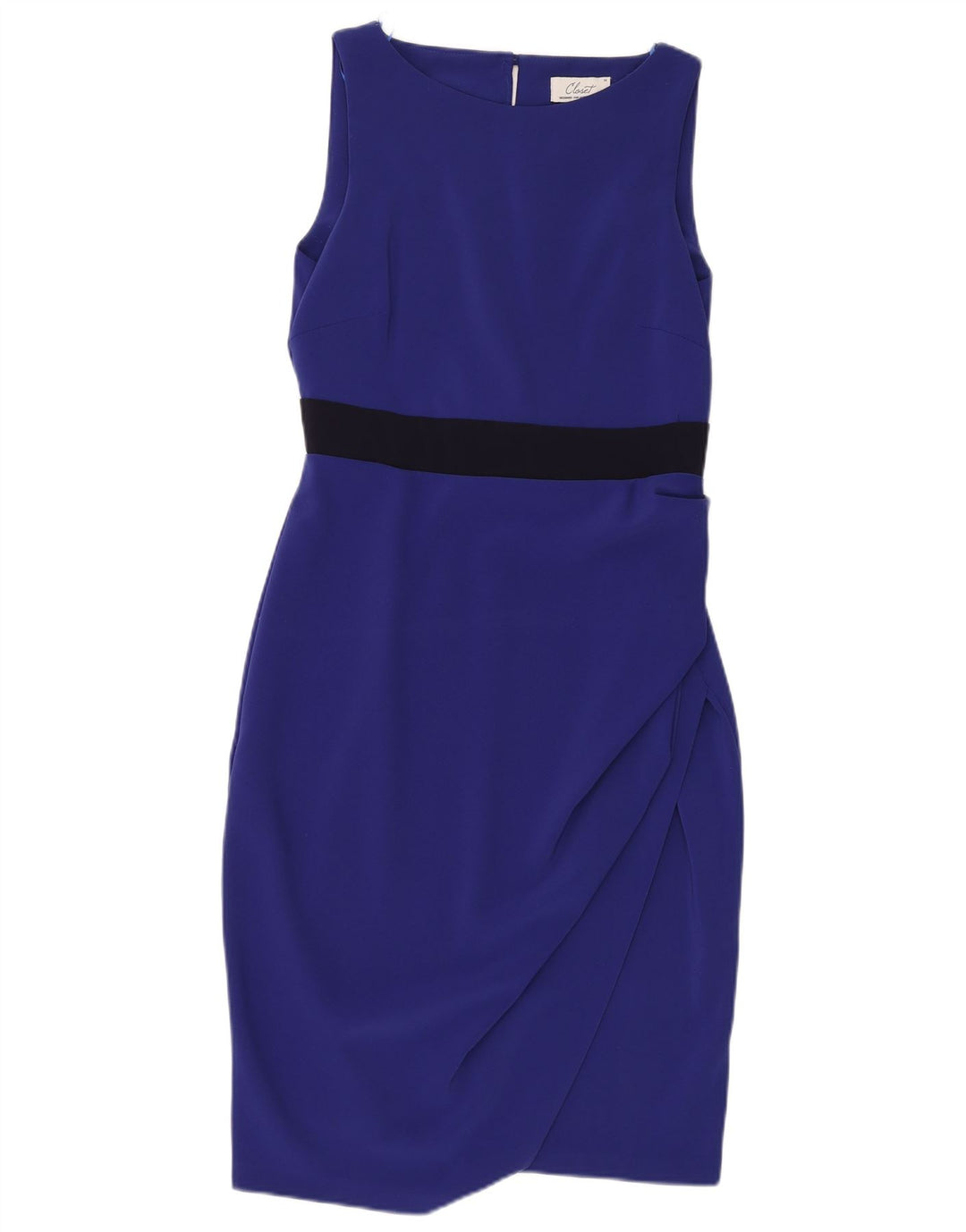 CLOSET Damen Ärmelloses, figurbetontes Kleid UK 14 Mittelblaues Polyester