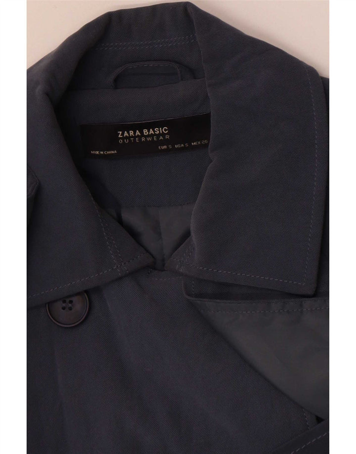 Zara Damen-Trenchcoat mit 3/4-Ärmeln, übergroß, Gr. 10, Größe S, Grau