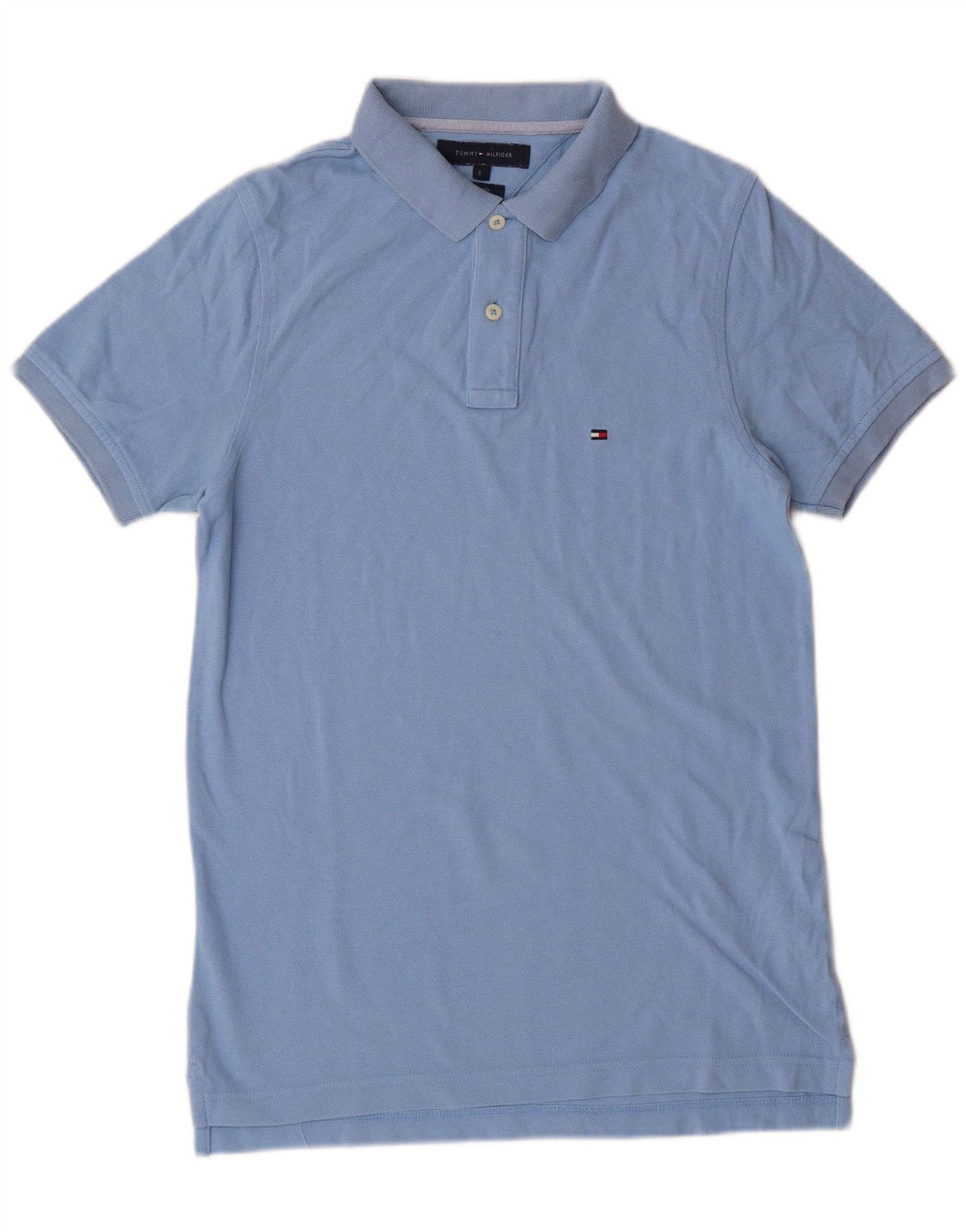 Tommy Hilfiger Herren-Poloshirt, kleine blaue Baumwolle