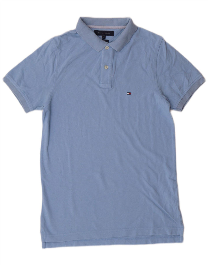 Tommy Hilfiger Herren-Poloshirt, kleine blaue Baumwolle