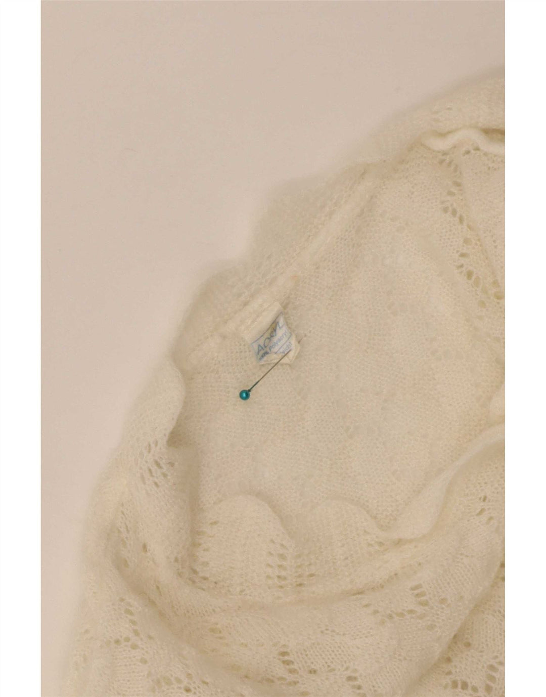 Vintage Damen Cardigan Pullover UK 16 Groß Off White Polyacryl