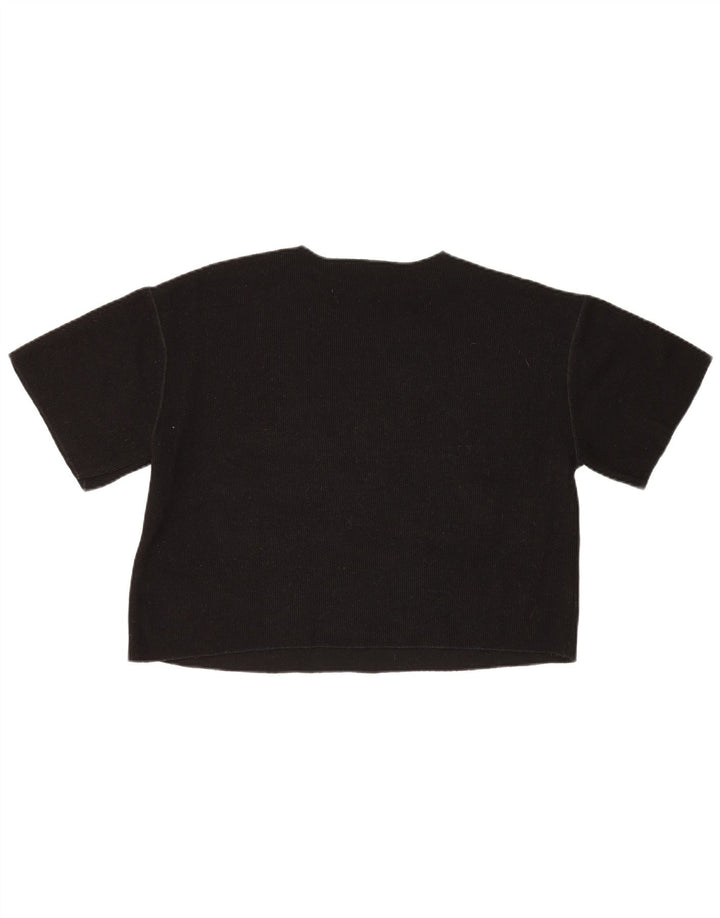 Zara Damen T-Shirt Top UK 14 Medium Schwarz