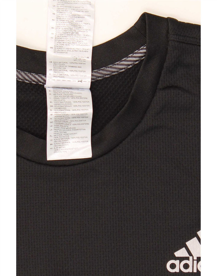 Adidas Herren Aeroready Top Langarm Großes schwarzes Colourblock-Polyester