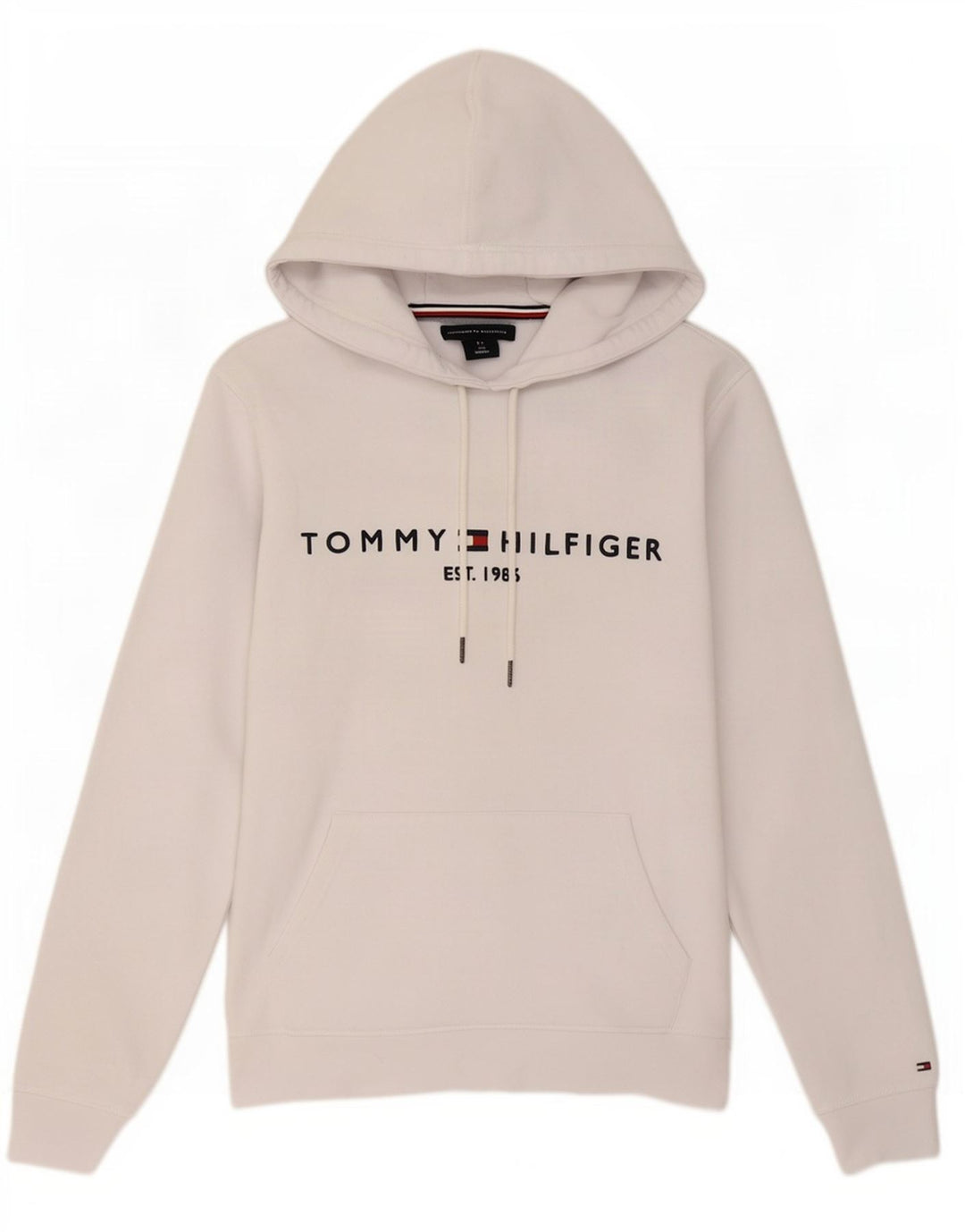 Tommy Hilfiger Herren-Kapuzenpullover mit Grafik, mittelweiße Baumwolle