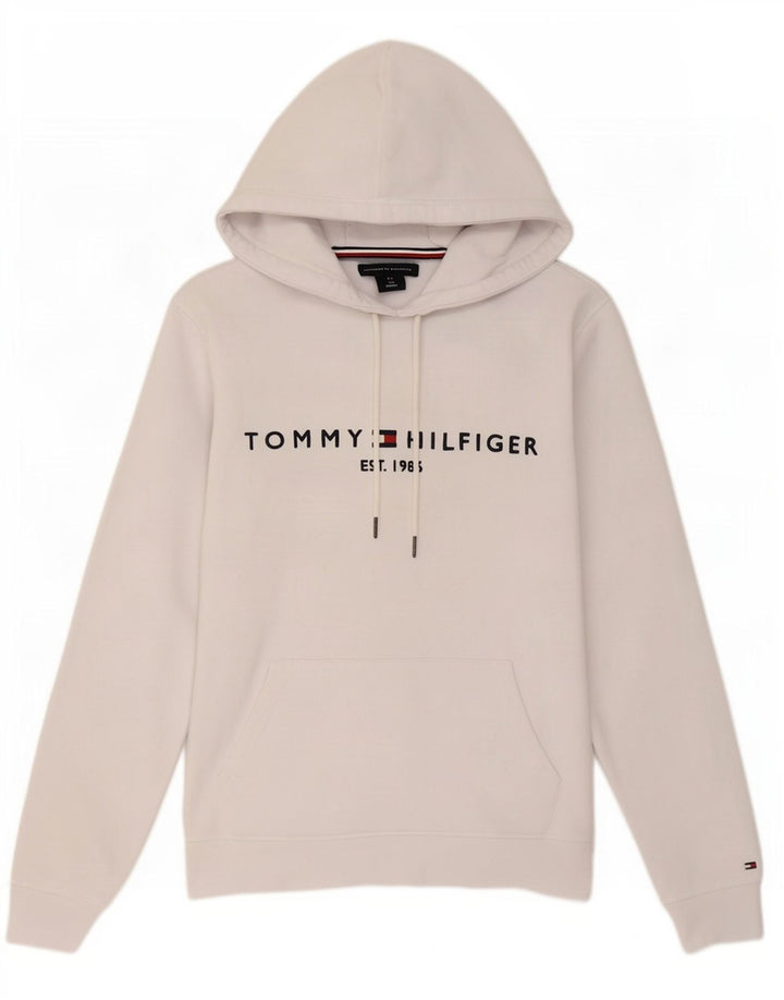 Tommy Hilfiger Herren-Kapuzenpullover mit Grafik, mittelweiße Baumwolle