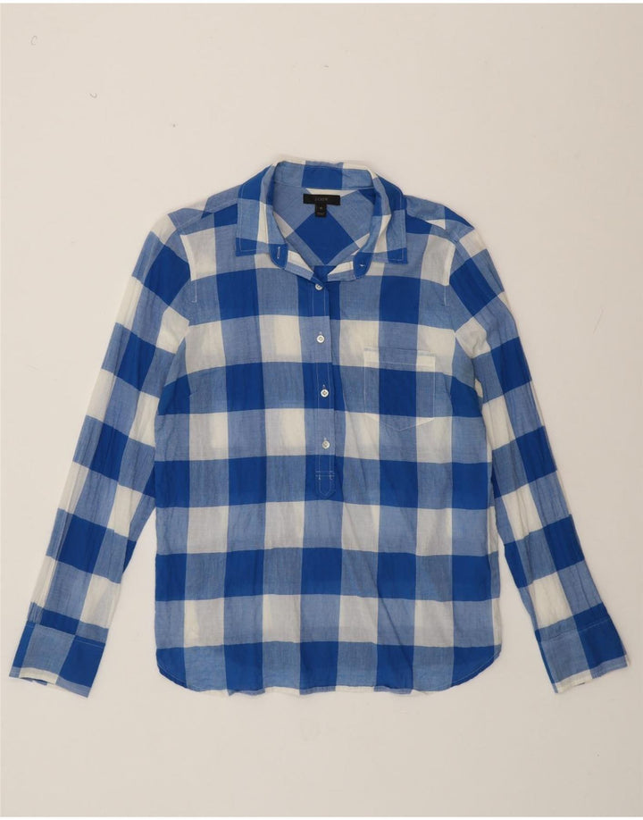 J. Crew Damen-Pullover-Hemd, US 10, große blaue Gingham-Baumwolle