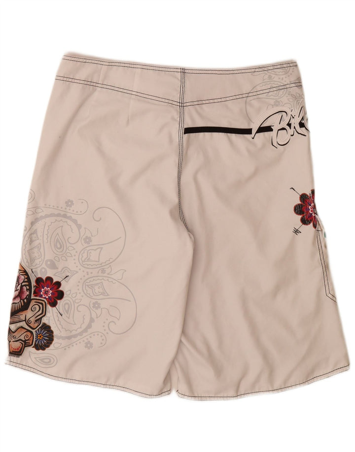 Billabong Herren-Badeshorts mit Grafik, groß, weißes Blumenmuster, Polyester