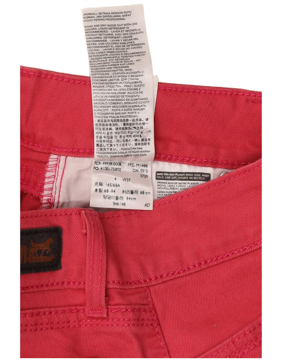 Levi's Damen Capri-Jeans US 4 Small W27 L20 Rosa Baumwolle