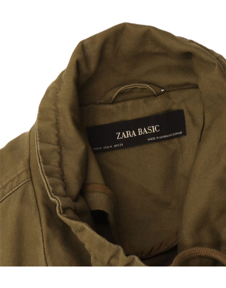 Zara Damen Crop Übergroße Bomberjacke UK 14 Medium Khaki