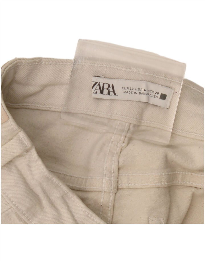 Zara Damen Straight Jeans EU 38 Small W28 L26 Off White