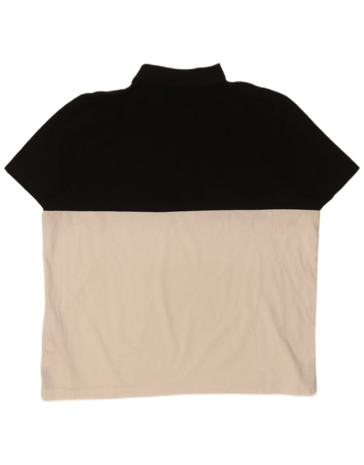 Lacoste Herren-Poloshirt XL, schwarze Colourblock-Baumwolle