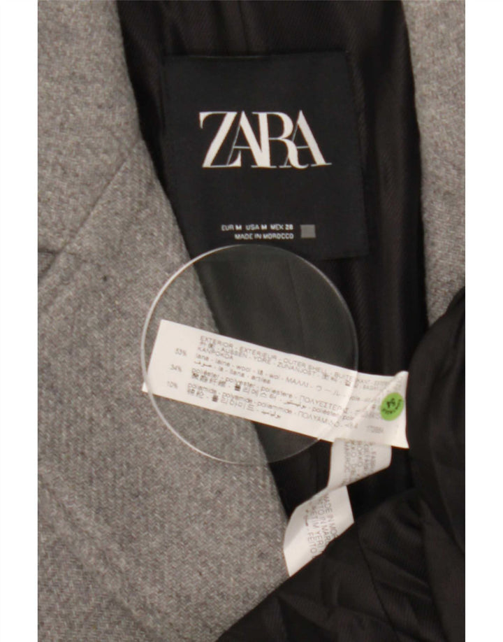 Zara Damen Mantel UK 12 Mittelgraue Wolle