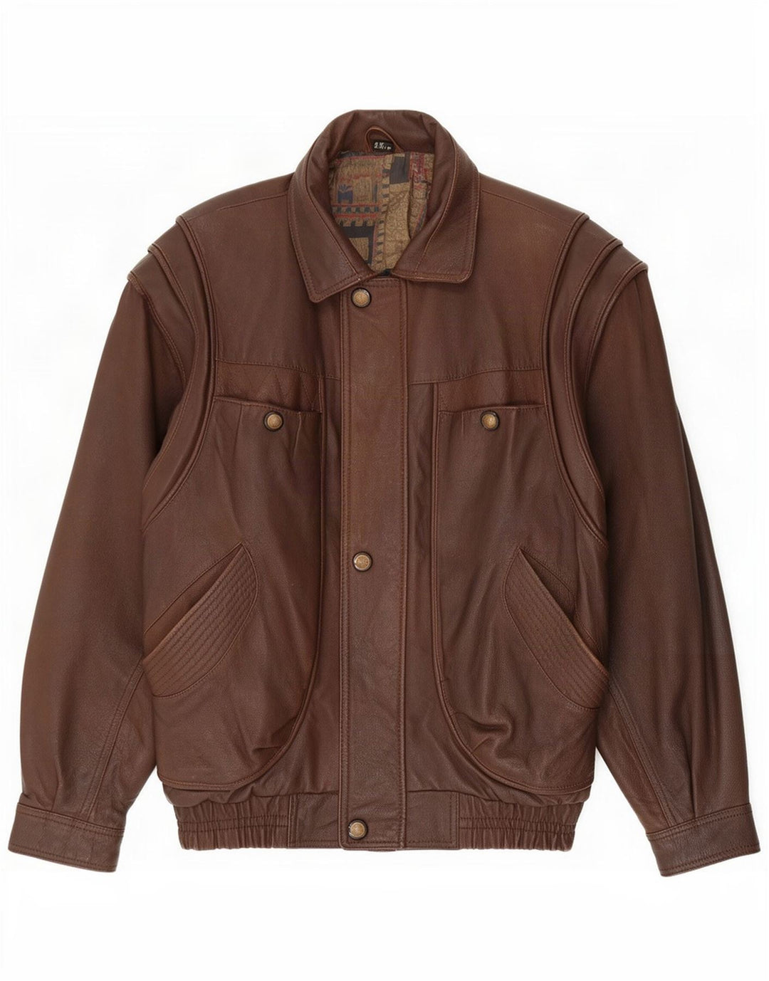 Berto Lucci Herren Lederjacke UK 38 Mittelbraun