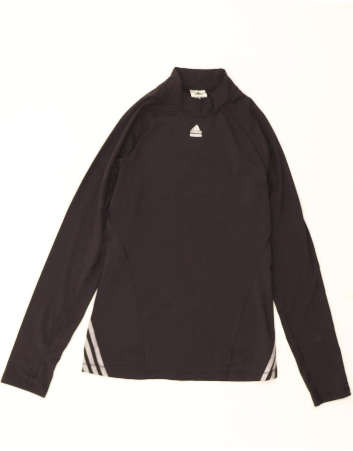 ADIDAS Womens Top Long Sleeve UK 14 Medium Black Polyester Vintage Adidas and Second-Hand Adidas from Messina Hembry 
