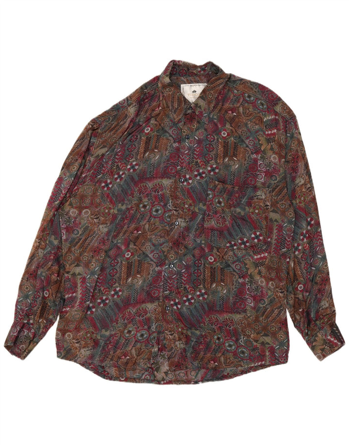 Tipo' S Herren-Hemd mit lockerer Passform, klein, mehrfarbig, Blumenmuster, Viskose