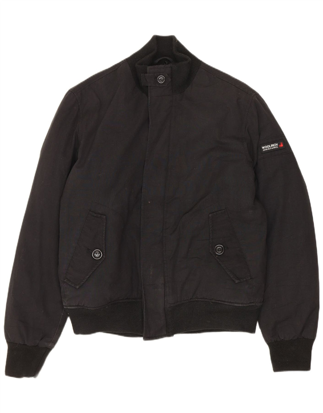 Woolrich Herren Bomber Windjacke UK 36 Small Schwarz Polyester